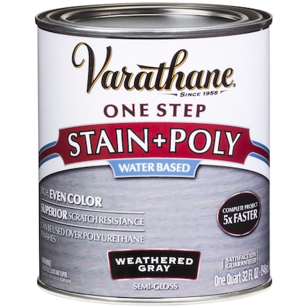 Varathane Varathane Semi-Gloss Weathered Gray Water-Based One-Step Stain/Poly 1 qt 333649